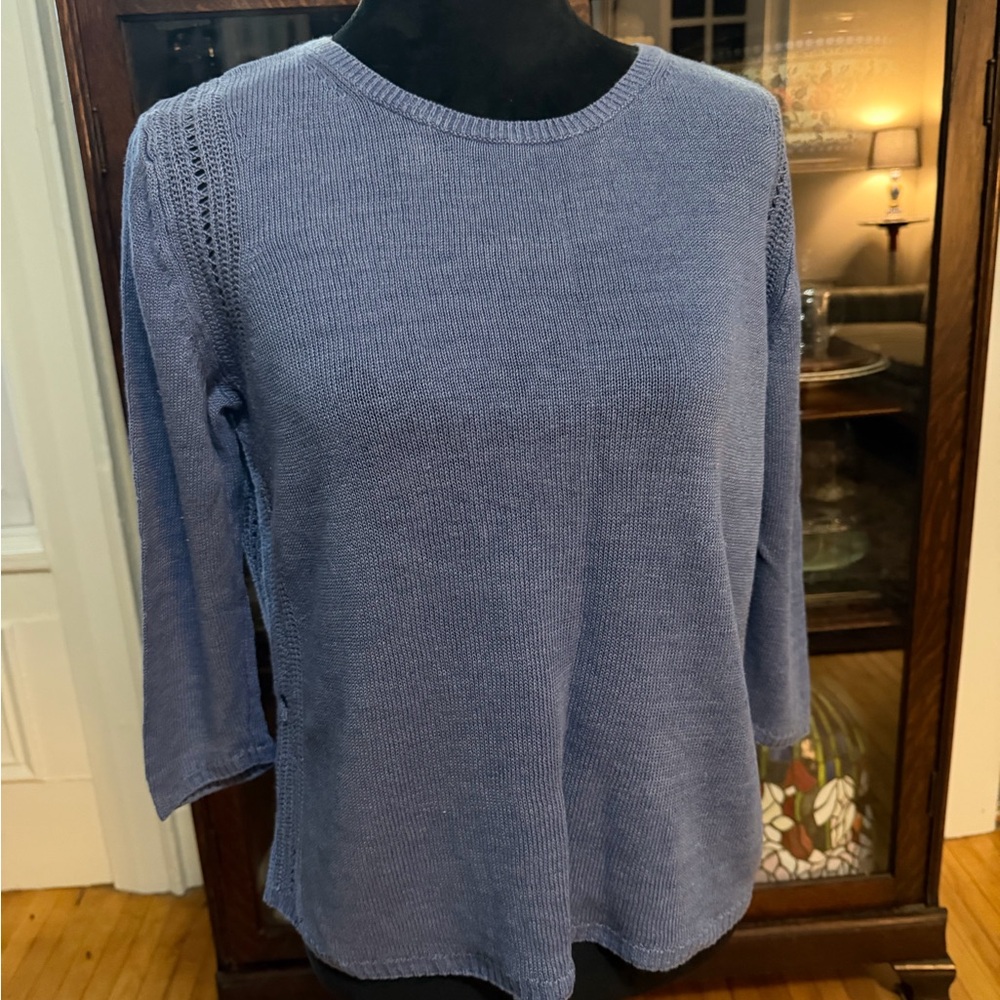 Talbots Women's Blue linen Sweater